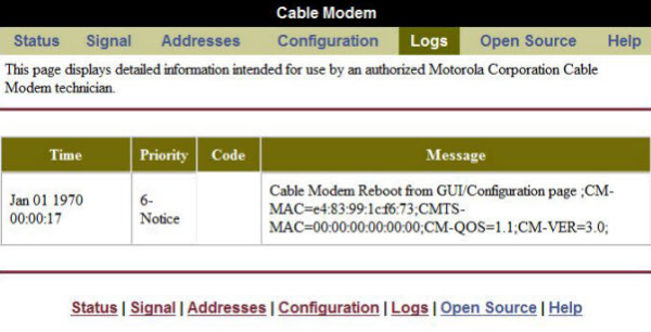 change mac address arris cable modem